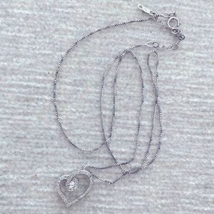 Sterling silver (imprinted with 925) heart pendant necklace